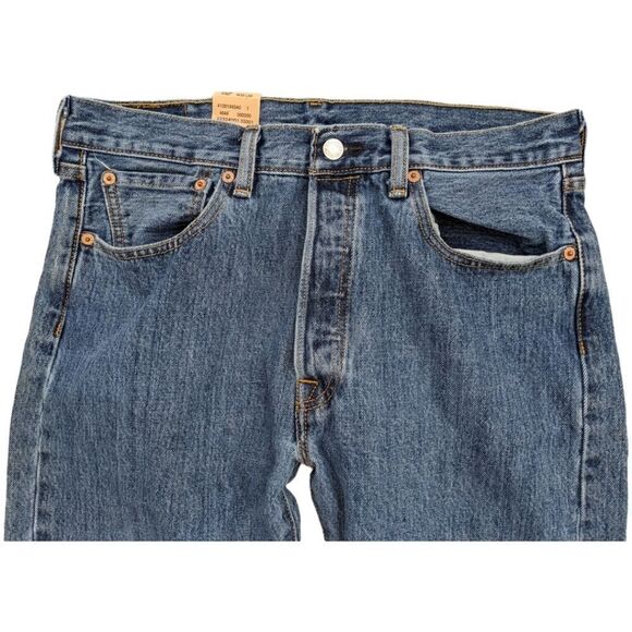 Levi's 501 90's Straight Leg Button Fly 5 Pocket Cotton Jeans Men's 33x30 - Picture 3 of 6